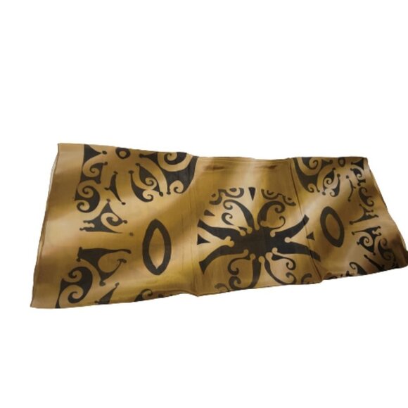 Silk Square Scarf Handpainted Batik Scarf Brown and Black Silk HeadScarf - NEW - Picture 12 of 13